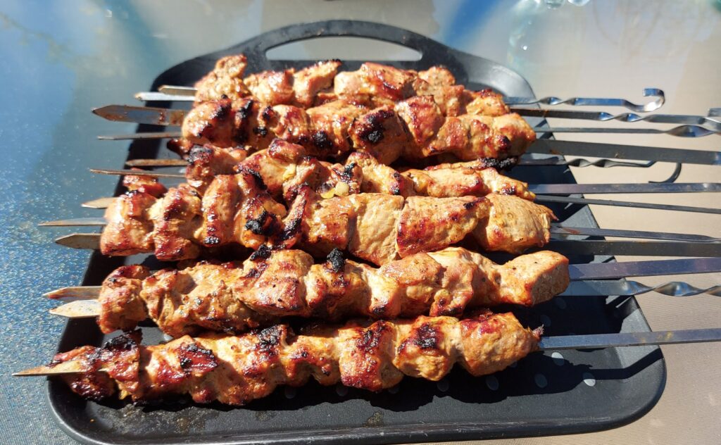 schaschlik mariniert und gegrillt