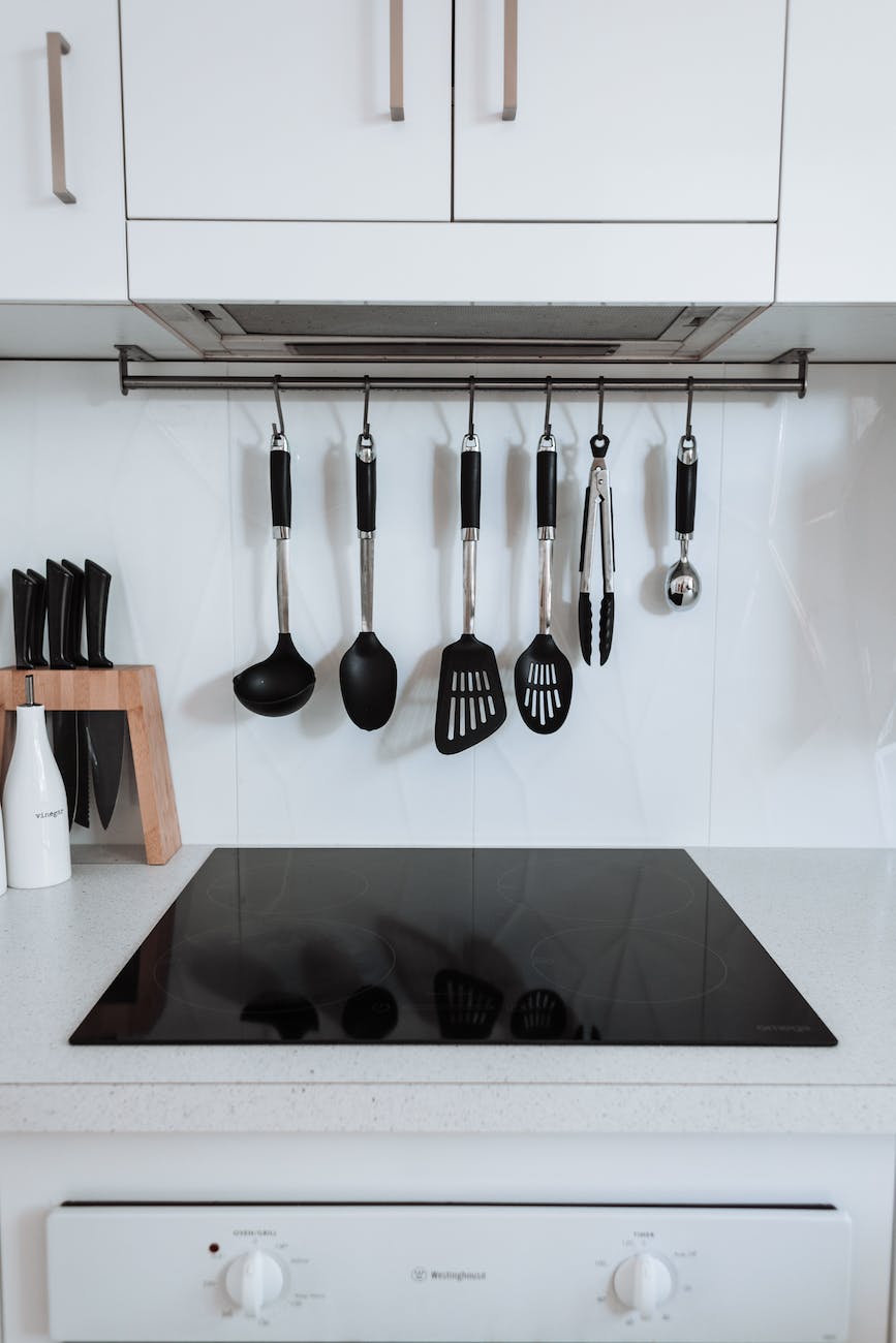 induction stove on white countertop