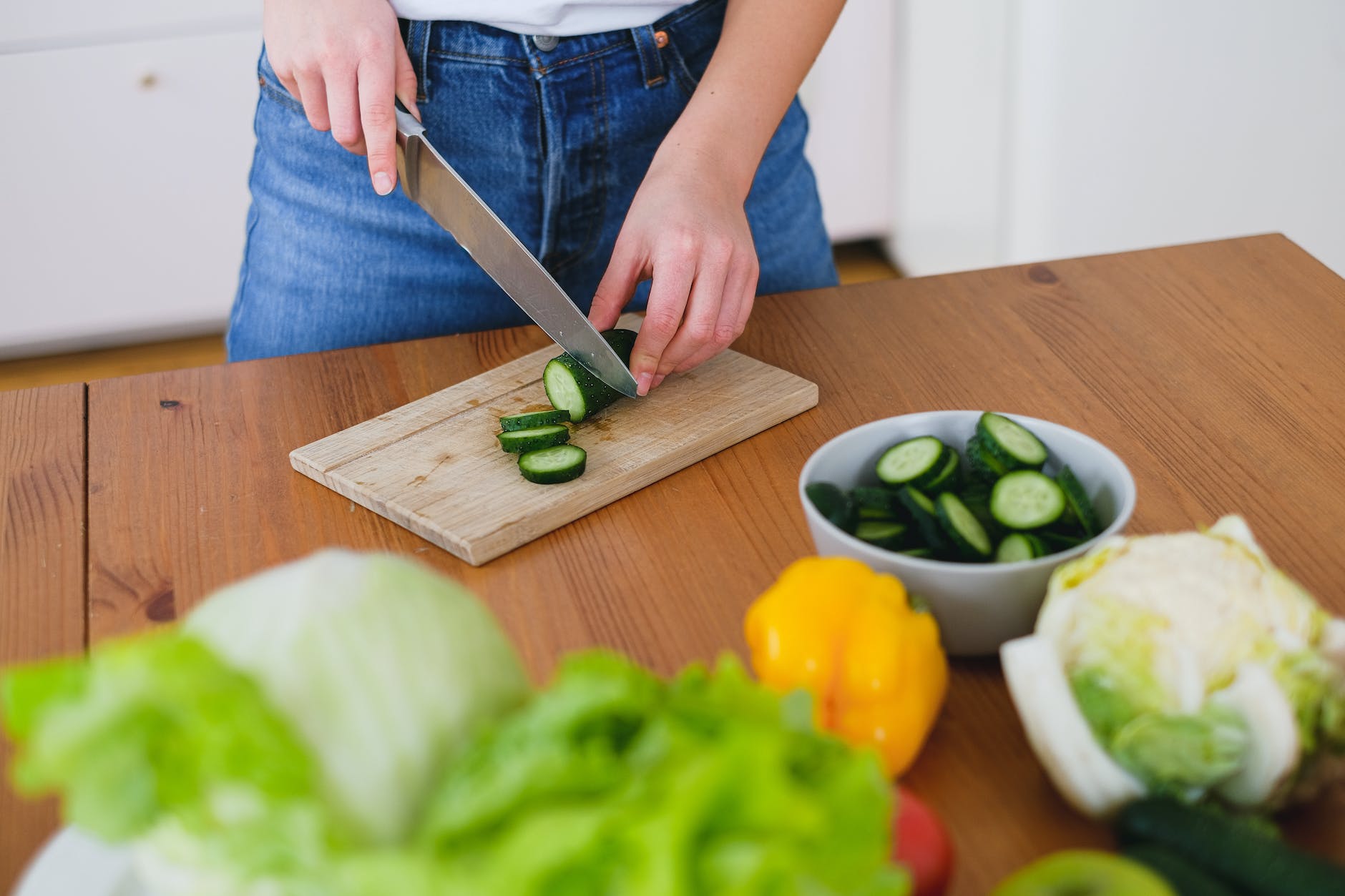 gurke für salat rezept schneiden
